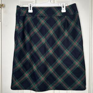 Plaid Women's Talbots Skirt - Green and Red Christmas